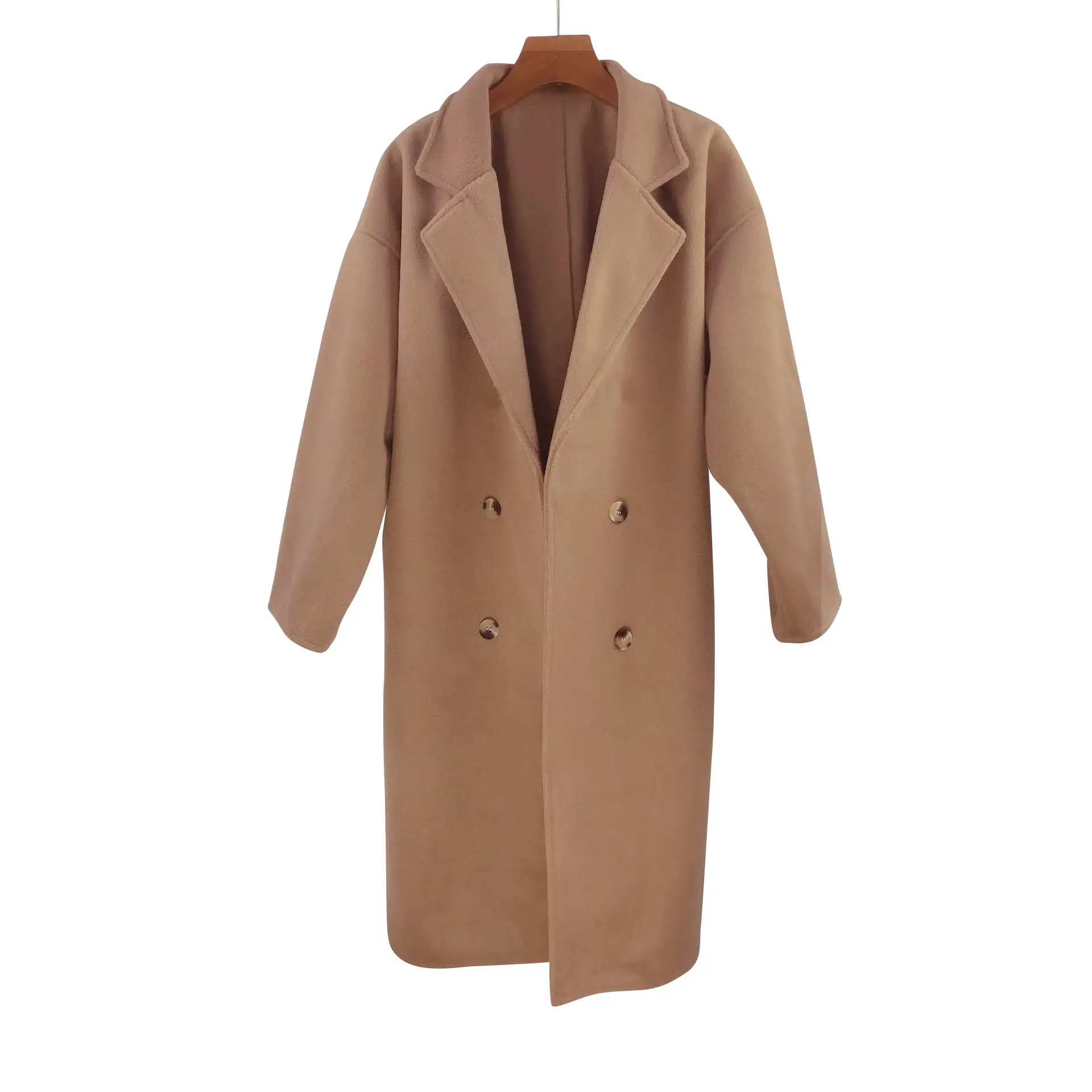 Women Woolen Outfit Cream Long Coat 2024 - Image 5
