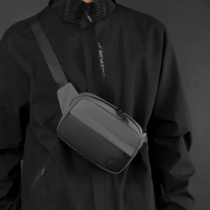 Men's Navy Blue Crossbody Chest Bag Large Capacity - Image 6