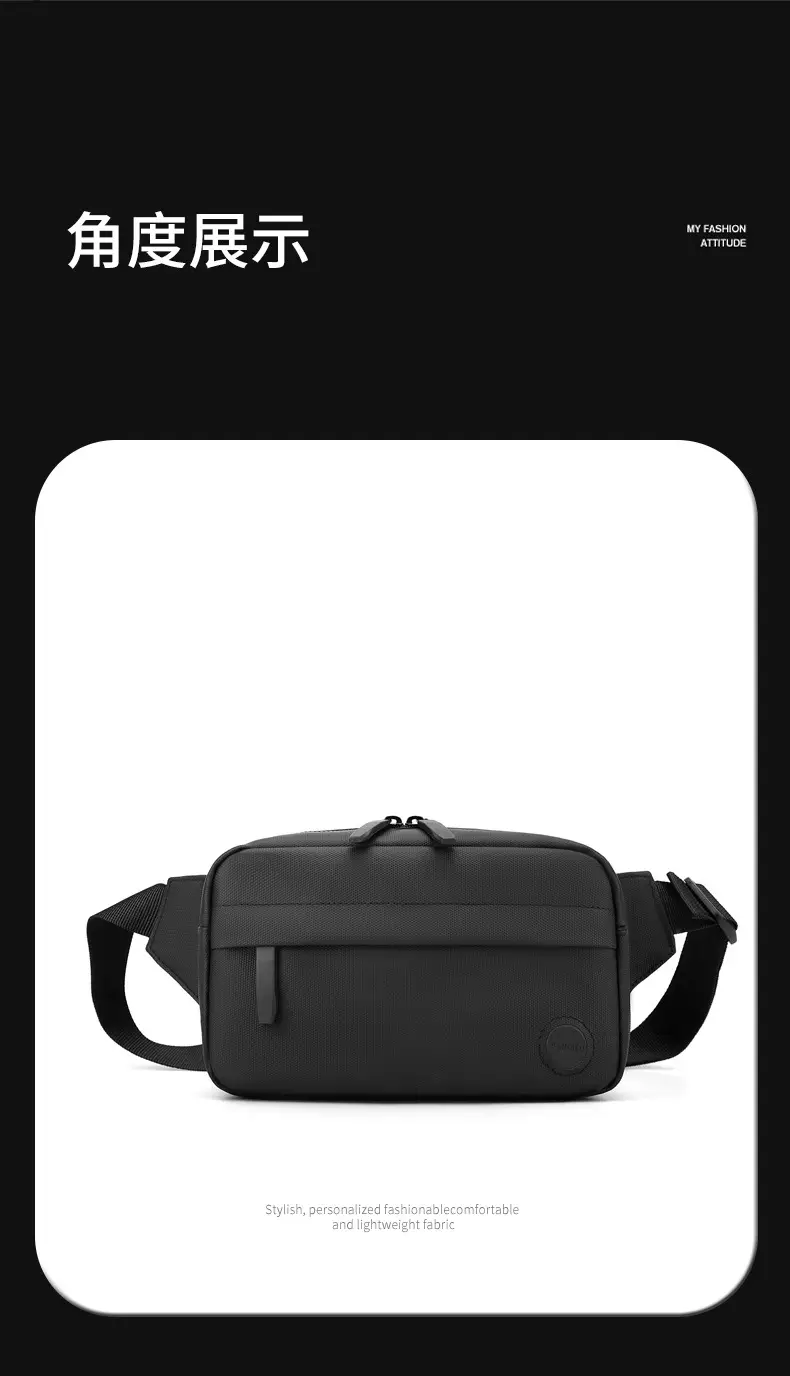 Men's Navy Blue Crossbody Chest Bag Large Capacity — feature 15