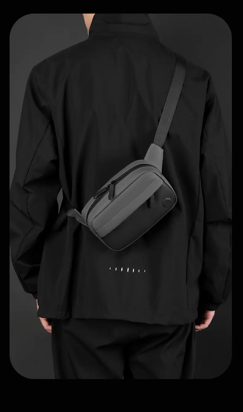 Men's Navy Blue Crossbody Chest Bag Large Capacity — feature 25