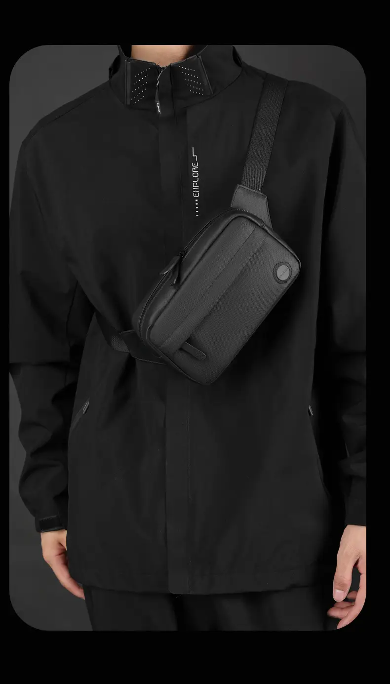 Men's Navy Blue Crossbody Chest Bag Large Capacity — feature 27