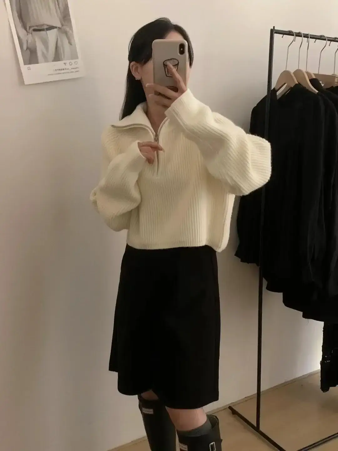 Black Korean Style Turtleneck Pullover Sweater Women 2024 Winter — feature 12