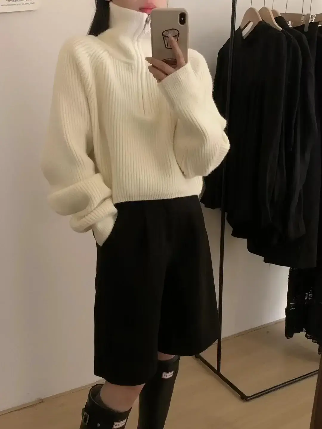 Black Korean Style Turtleneck Pullover Sweater Women 2024 Winter — feature 14