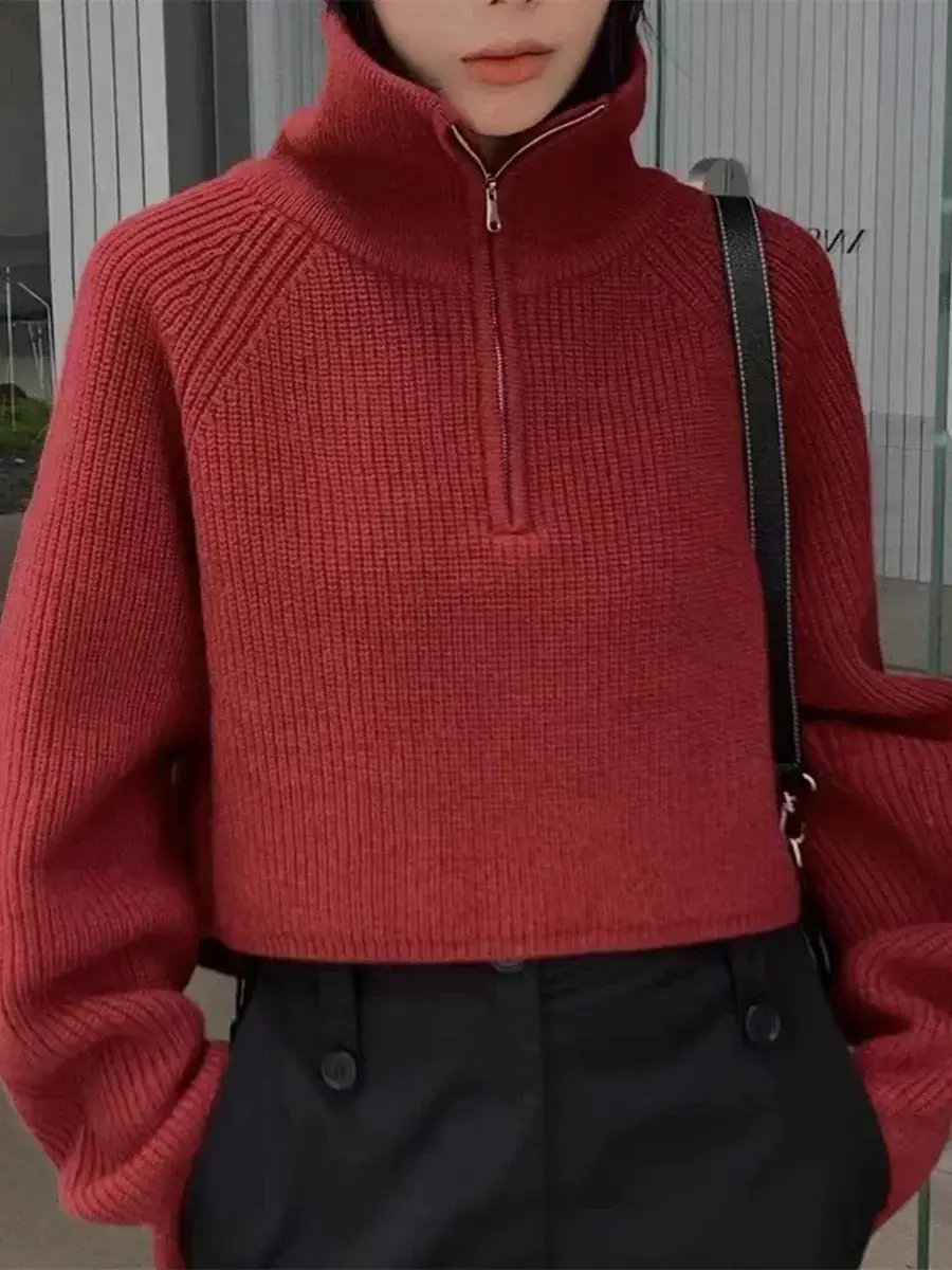 Black Korean Style Turtleneck Pullover Sweater Women 2024 Winter — feature 3