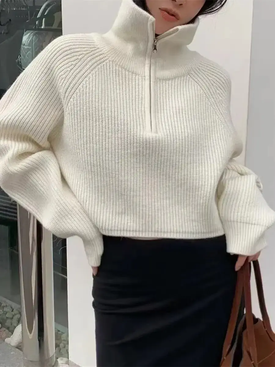Black Korean Style Turtleneck Pullover Sweater Women 2024 Winter — feature 4