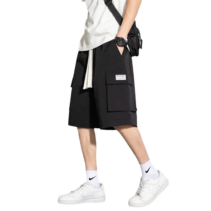 Men Ice Silk 5-Pc Shorts Beige Summer Wear - Image 14