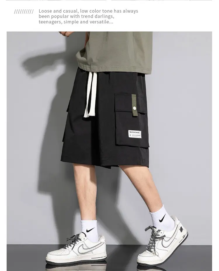 Men Ice Silk 5-Pc Shorts Beige Summer Wear — feature 10