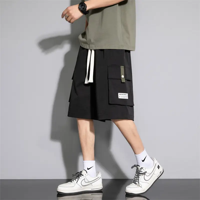 Men Ice Silk 5-Pc Shorts Beige Summer Wear - Image 7