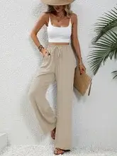 2025 Women's Printed Wide Leg Pants with Ruffled Sleeves — feature 17
