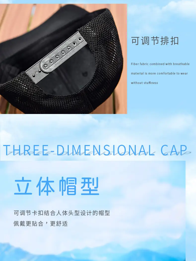 Men's Blue Mesh Water Repellent Cap — feature 16