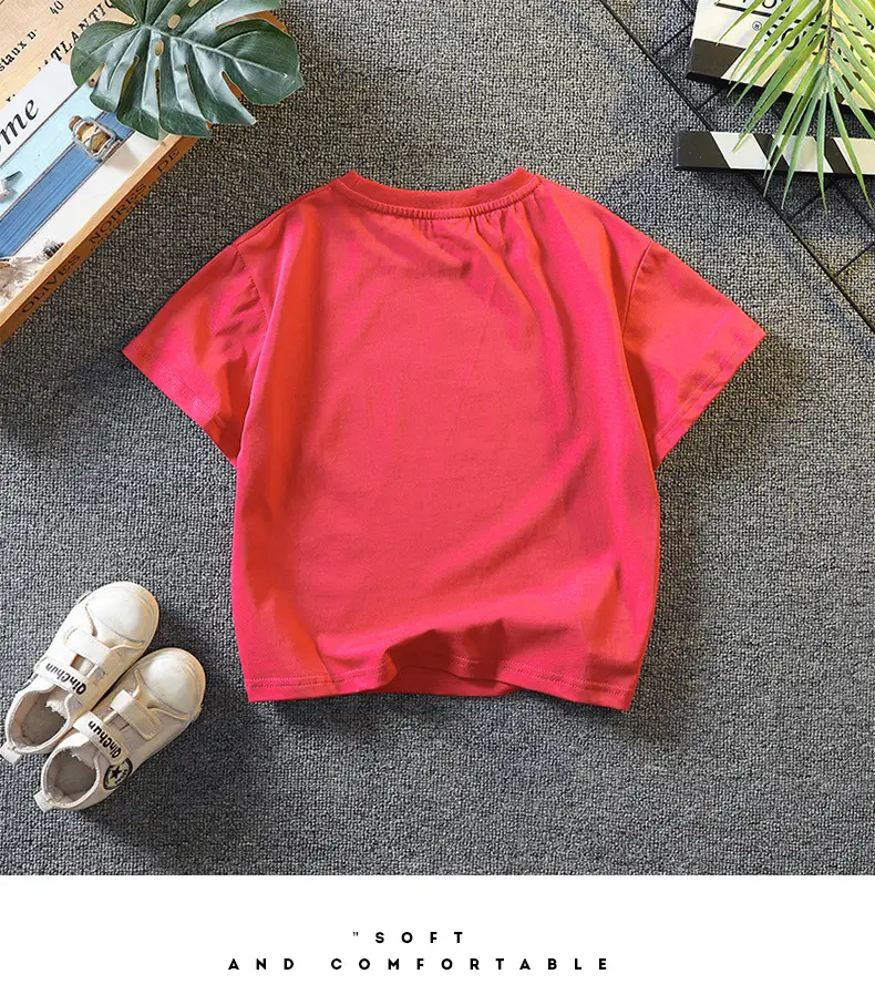 Red 2026 Kids T-Shirt Short Sleeve Cartoon Print — feature 11