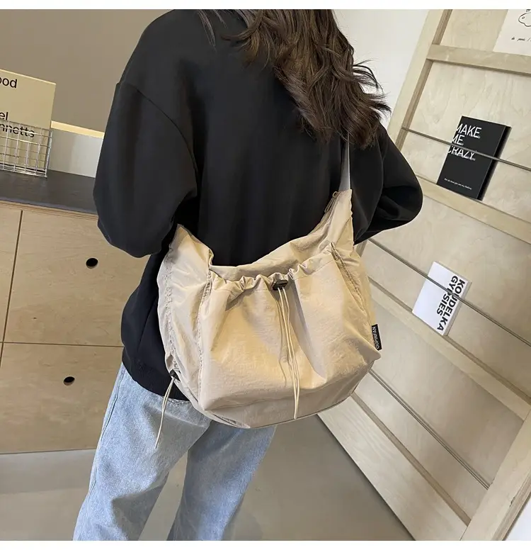 Women's Large Capacity Tan Nylon Tote Bag — feature 20