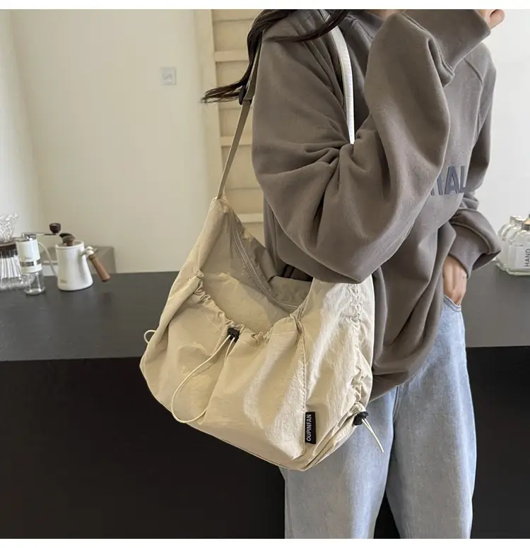 Women's Large Capacity Tan Nylon Tote Bag — feature 24