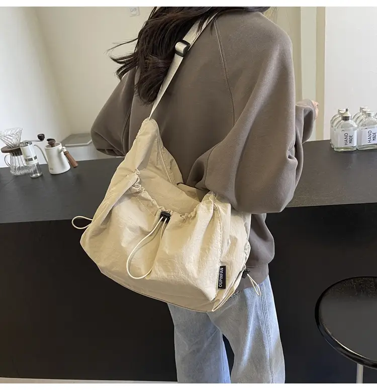 Women's Large Capacity Tan Nylon Tote Bag — feature 25