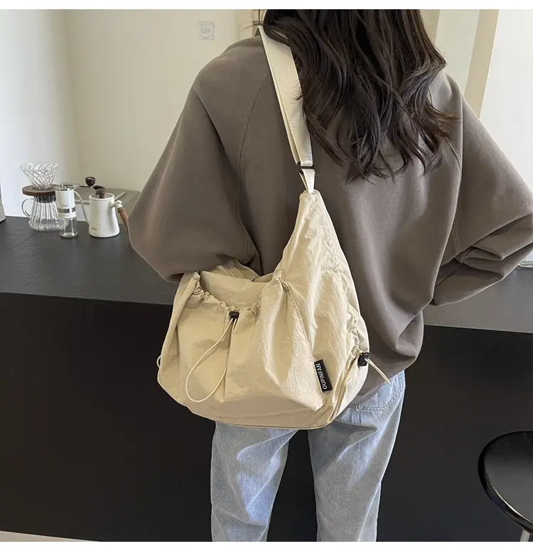 Women's Large Capacity Tan Nylon Tote Bag — feature 26