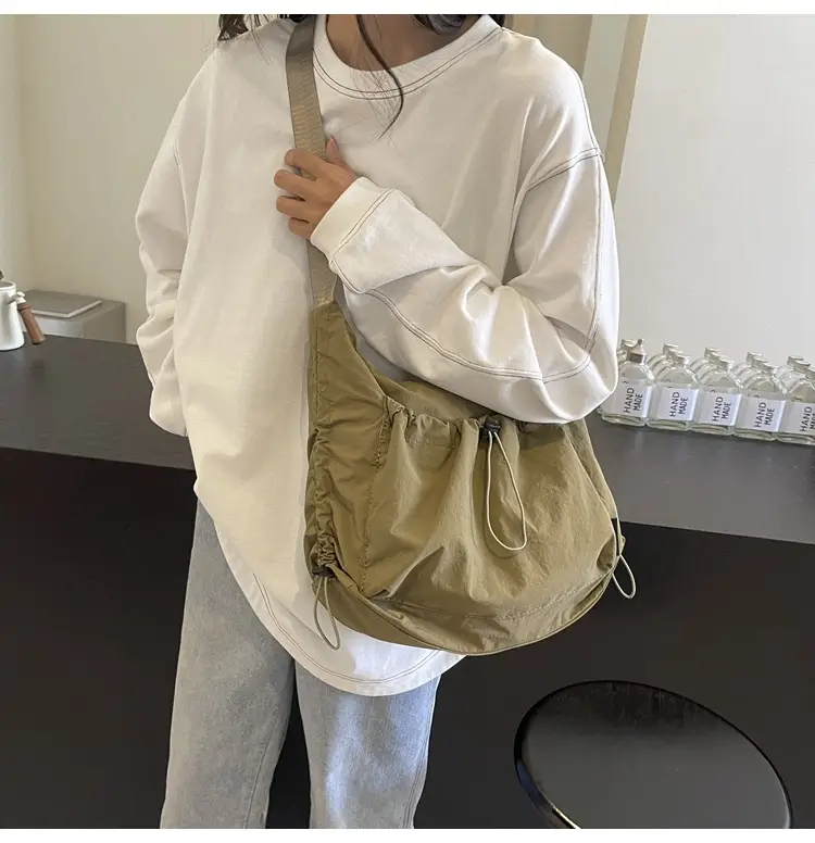 Women's Large Capacity Tan Nylon Tote Bag — feature 27