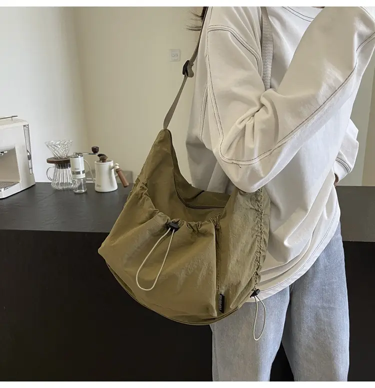 Women's Large Capacity Tan Nylon Tote Bag — feature 28