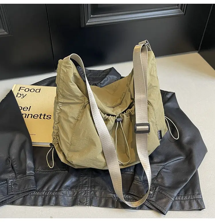 Women's Large Capacity Tan Nylon Tote Bag — feature 30