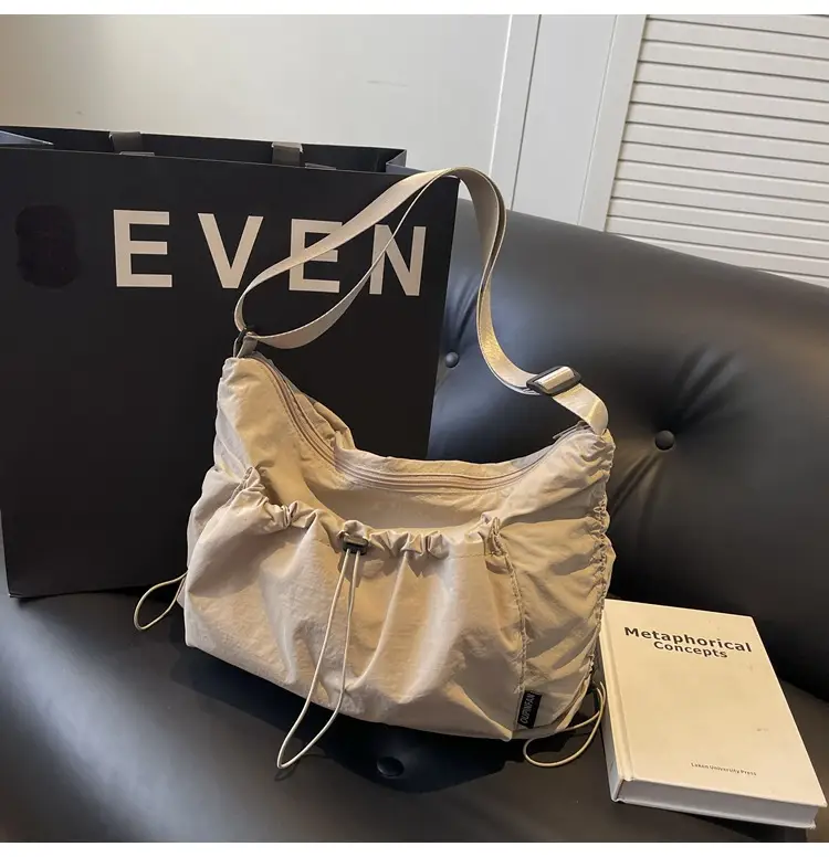 Women's Large Capacity Tan Nylon Tote Bag — feature 37