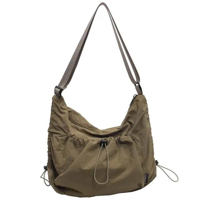 Women's Large Capacity Tan Nylon Tote Bag - Image 3