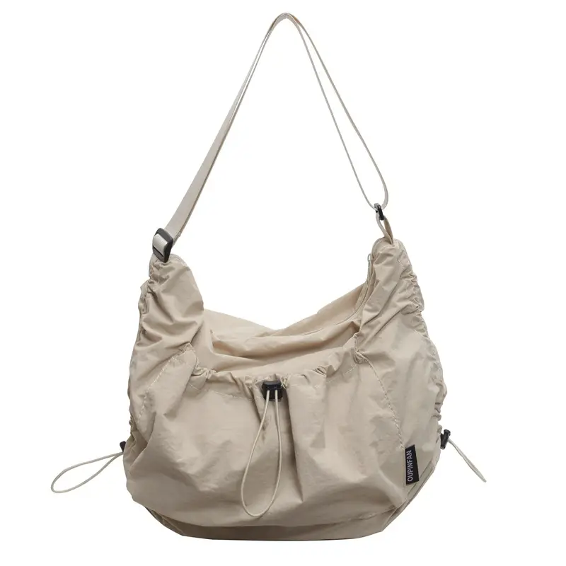 Women's Large Capacity Tan Nylon Tote Bag - Image 4