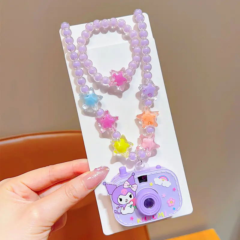 Cute Cartoon Necklace for Girls Colorful Beaded Pendant