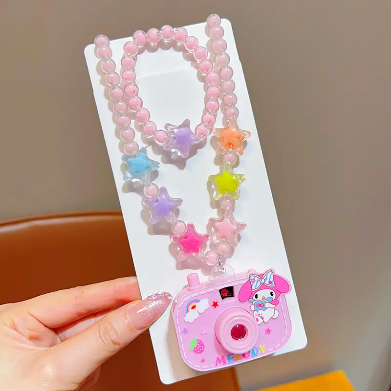 Cute Cartoon Necklace for Girls Colorful Beaded Pendant