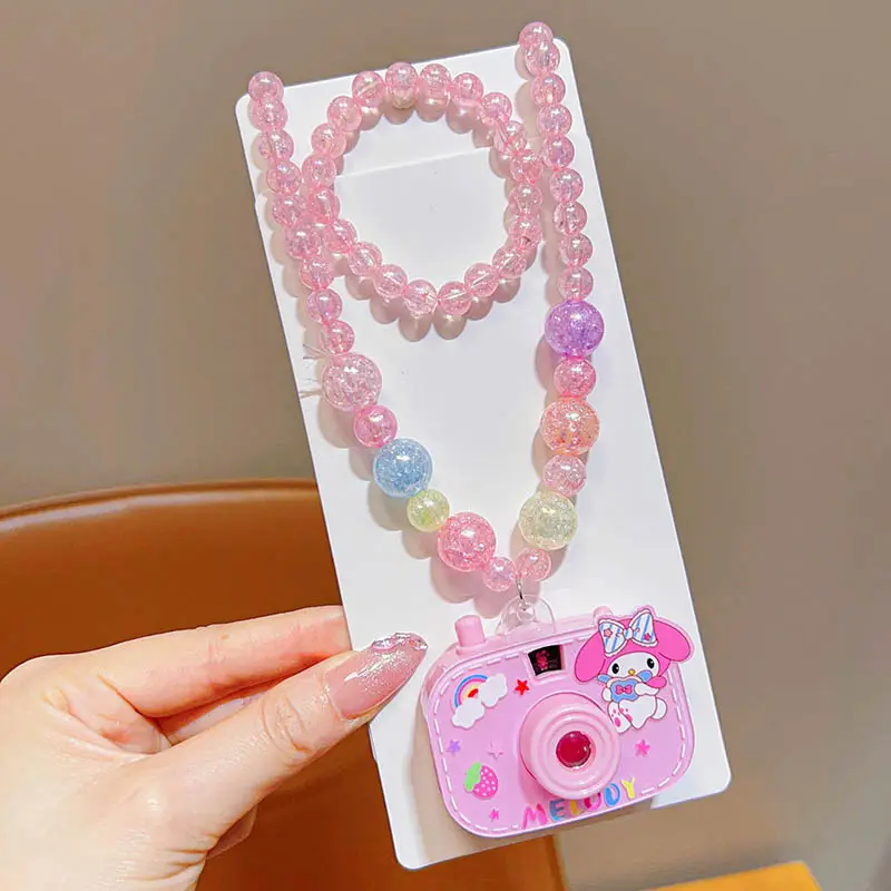 Cute Cartoon Necklace for Girls Colorful Beaded Pendant