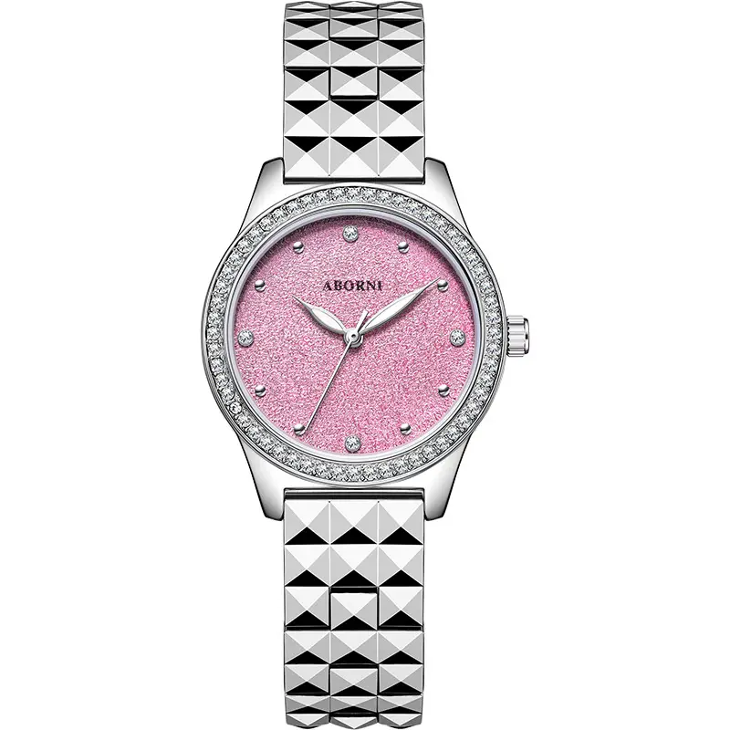 Asian Platinum Women's Watch with Luminous Diamond Band - Image 7