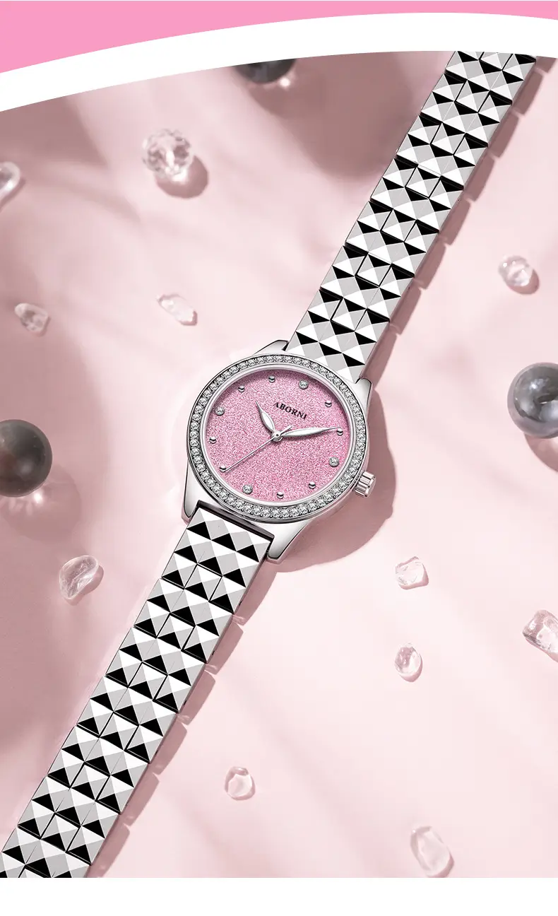 Asian Platinum Women's Watch with Luminous Diamond Band — feature 10