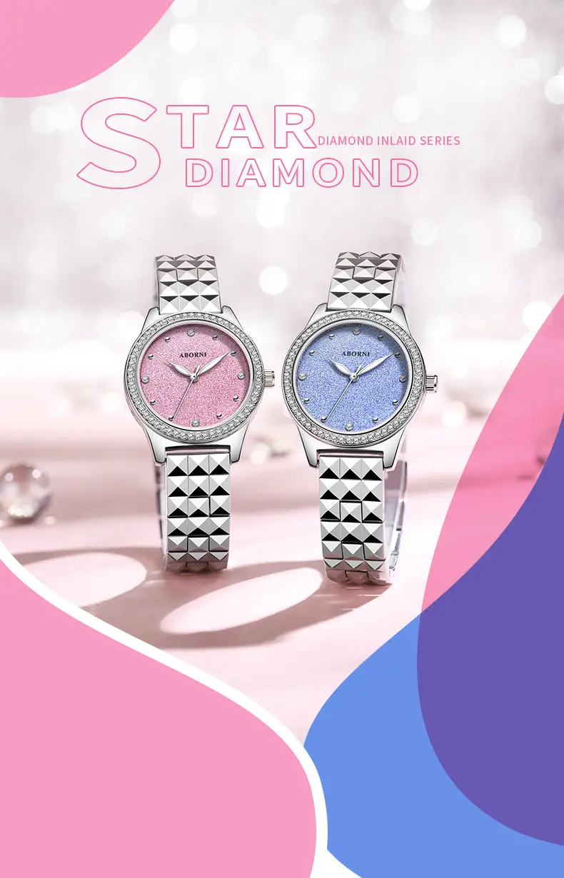 Asian Platinum Women's Watch with Luminous Diamond Band — feature 14