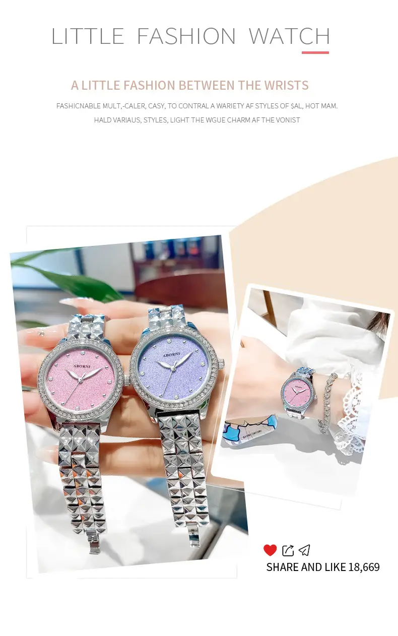 Asian Platinum Women's Watch with Luminous Diamond Band — feature 17