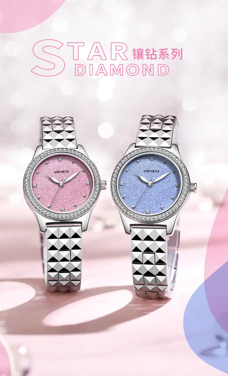 Asian Platinum Women's Watch with Luminous Diamond Band — feature 2