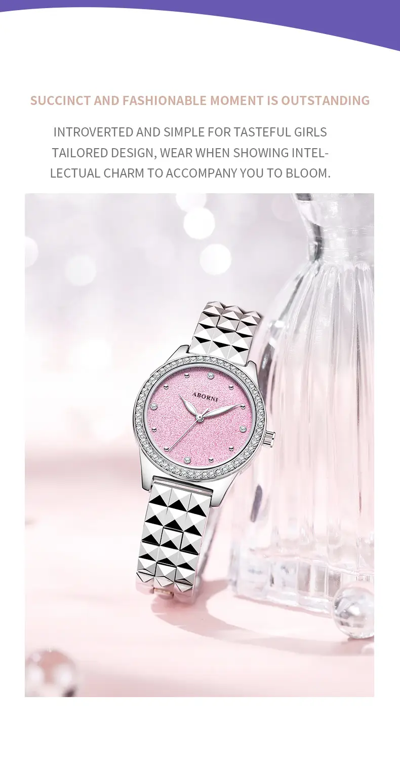 Asian Platinum Women's Watch with Luminous Diamond Band — feature 21