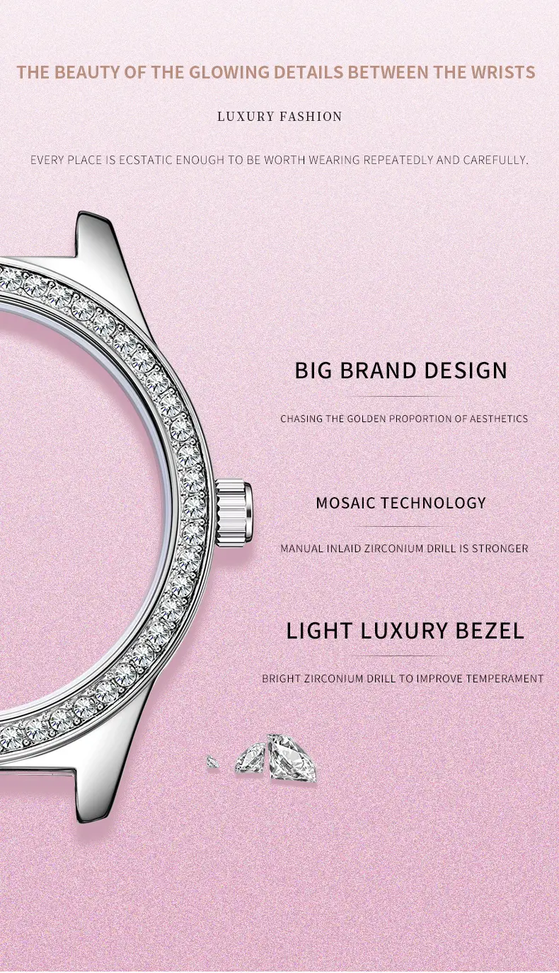 Asian Platinum Women's Watch with Luminous Diamond Band — feature 23