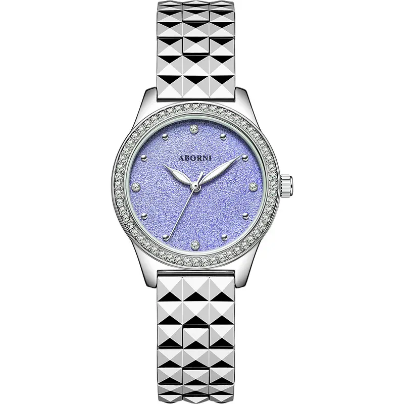 Asian Platinum Women's Watch with Luminous Diamond Band - Image 2