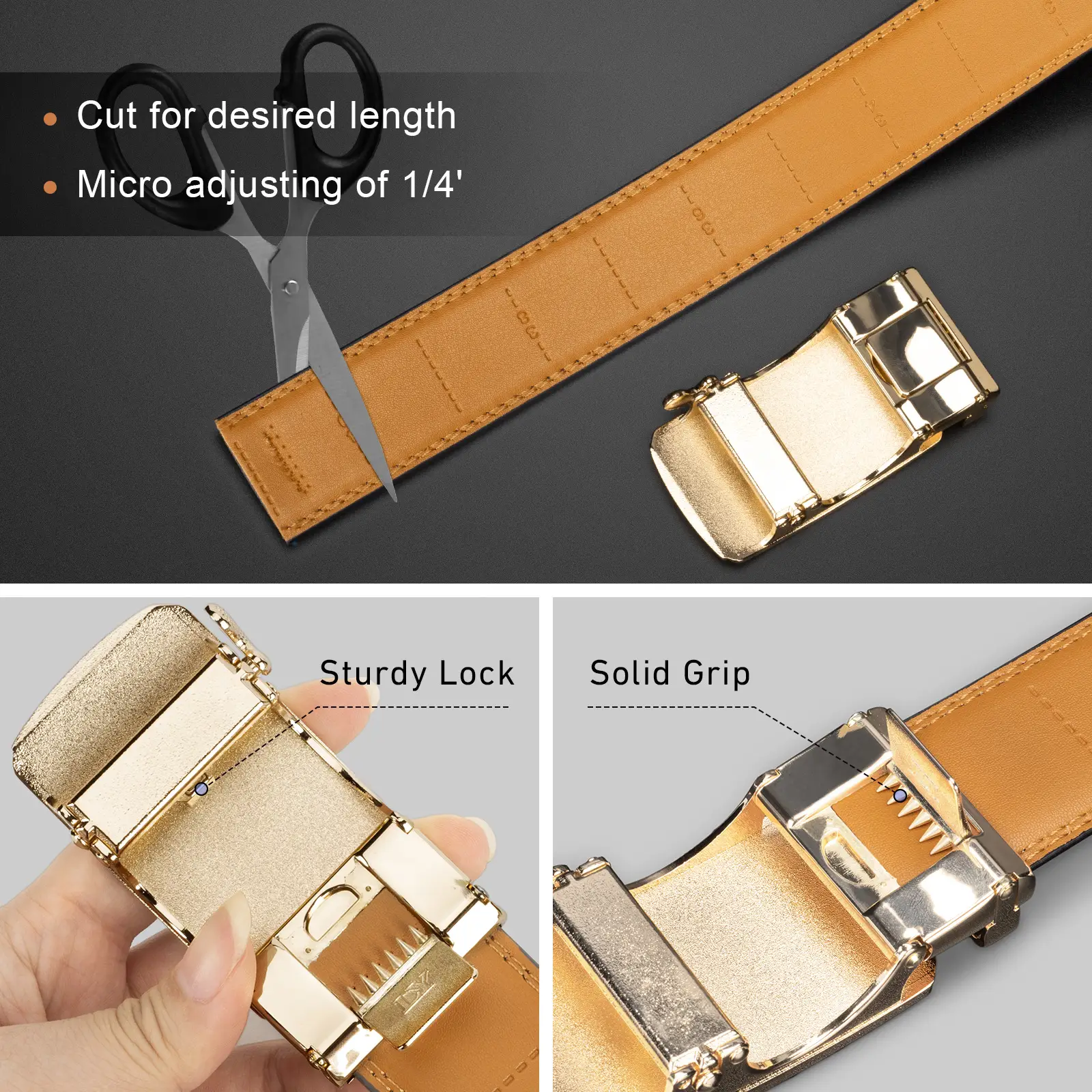 Men's Black Braided Belt with Brown Leather Buckle — feature 5