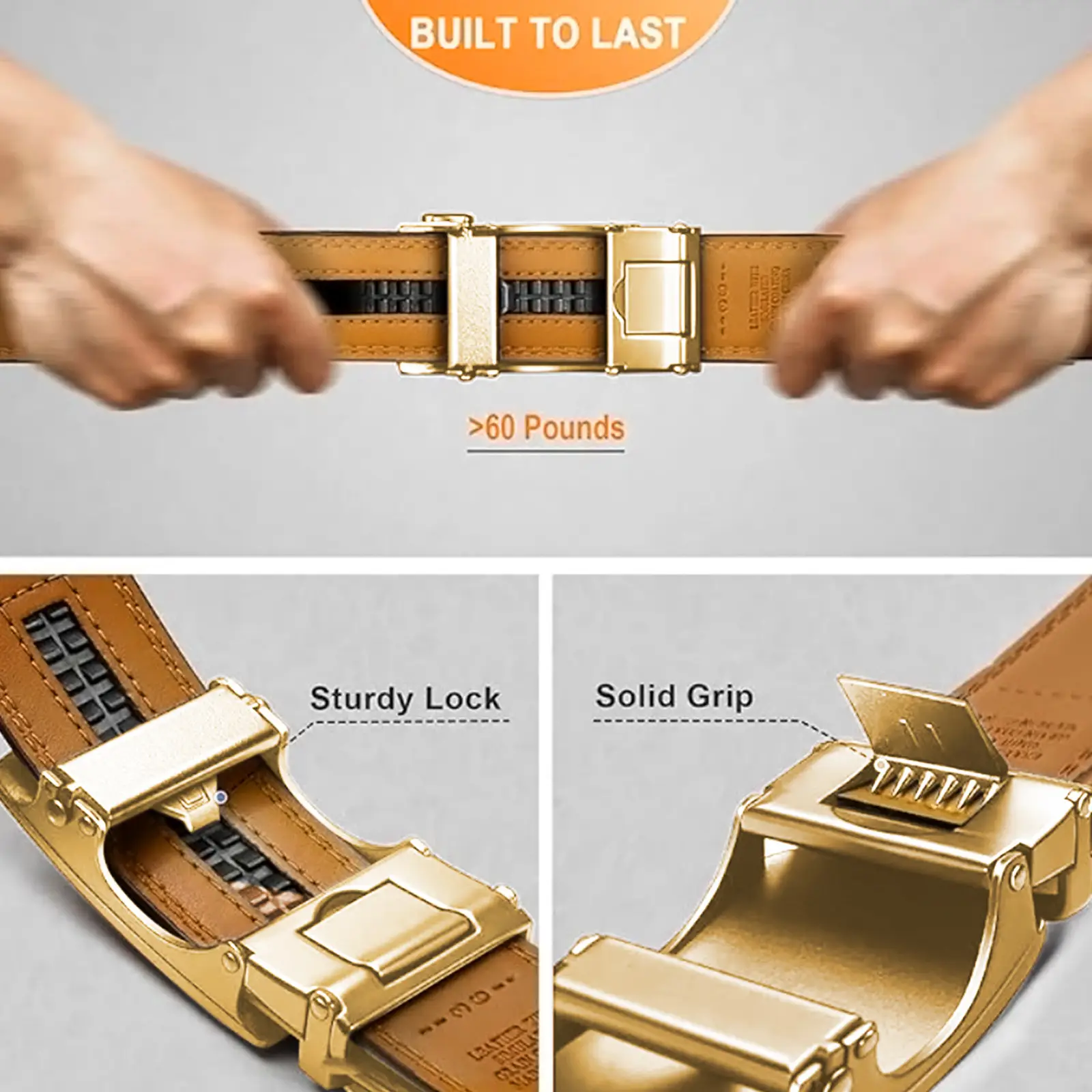 Men's Black Braided Belt with Brown Leather Buckle — feature 6