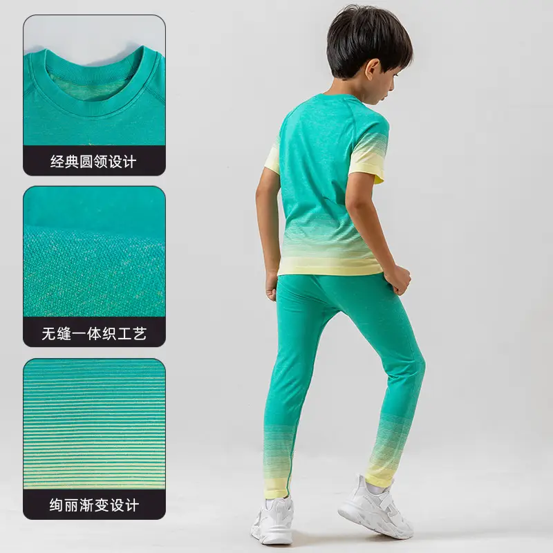 New Kids Rainbow T-Shirt Suit Moisture Absorbent Quick Dry