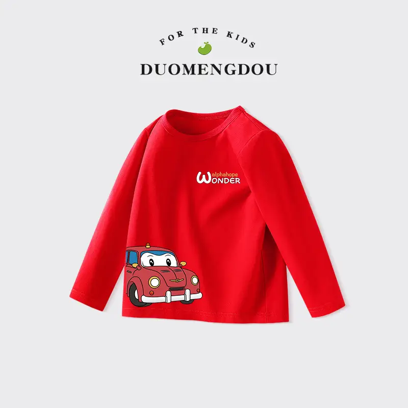 Duomengdou Kids Boys Cotton Long Sleeve T-Shirt White - Image 10