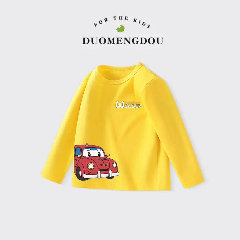Duomengdou Kids Boys Cotton Long Sleeve T-Shirt White - Image 11