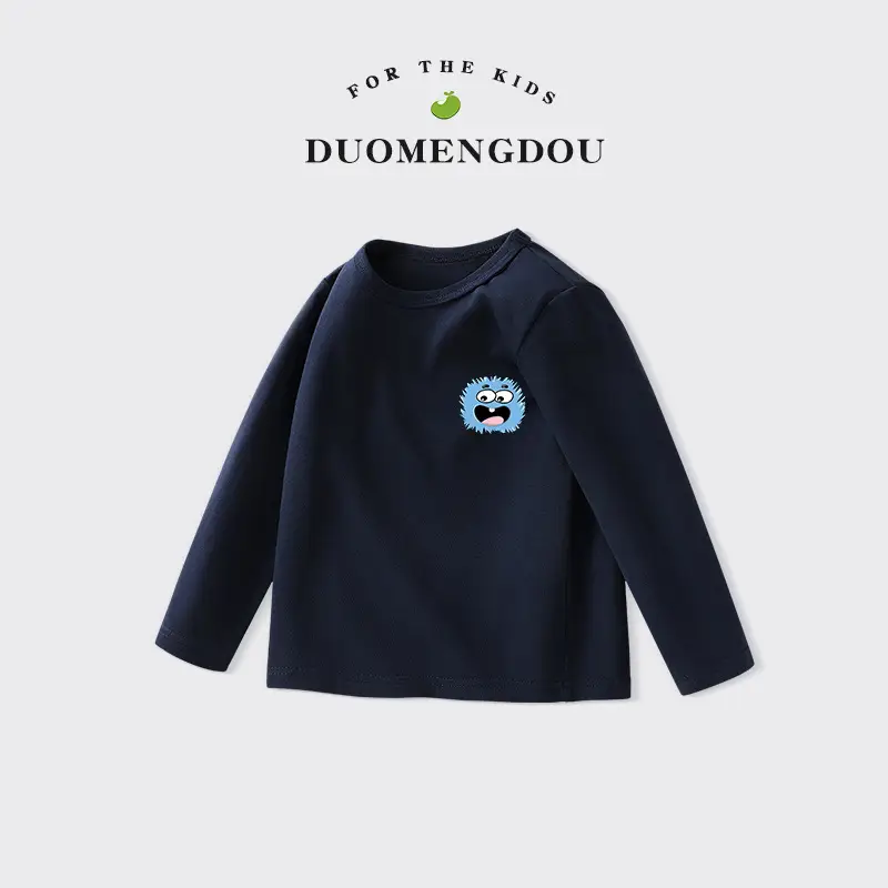 Duomengdou Kids Boys Cotton Long Sleeve T-Shirt White - Image 16