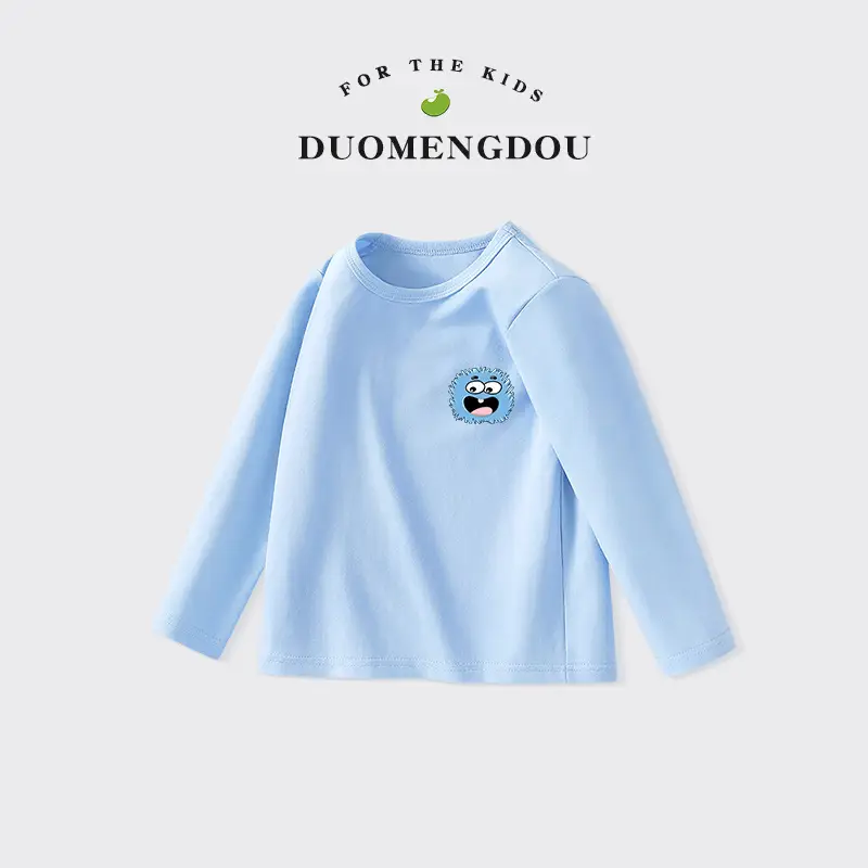 Duomengdou Kids Boys Cotton Long Sleeve T-Shirt White - Image 17