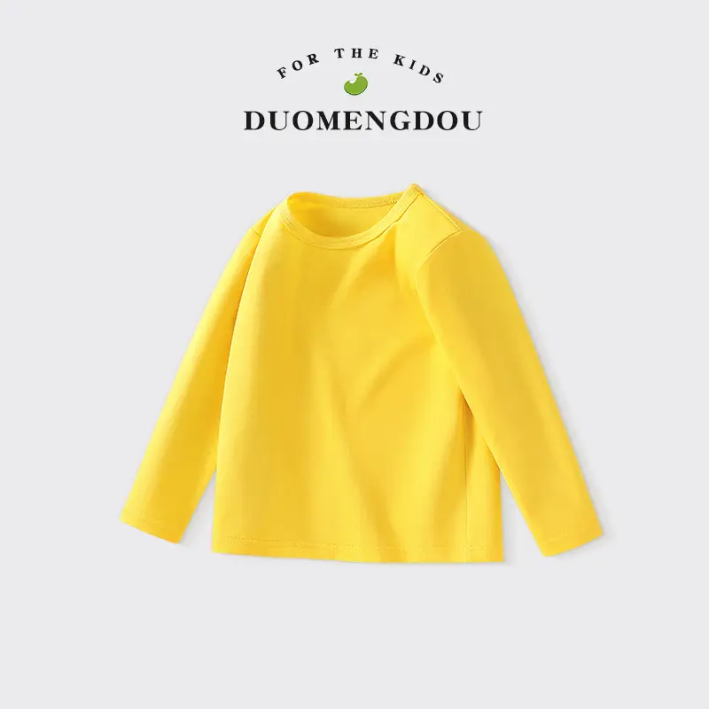 Duomengdou Kids Boys Cotton Long Sleeve T-Shirt White - Image 3