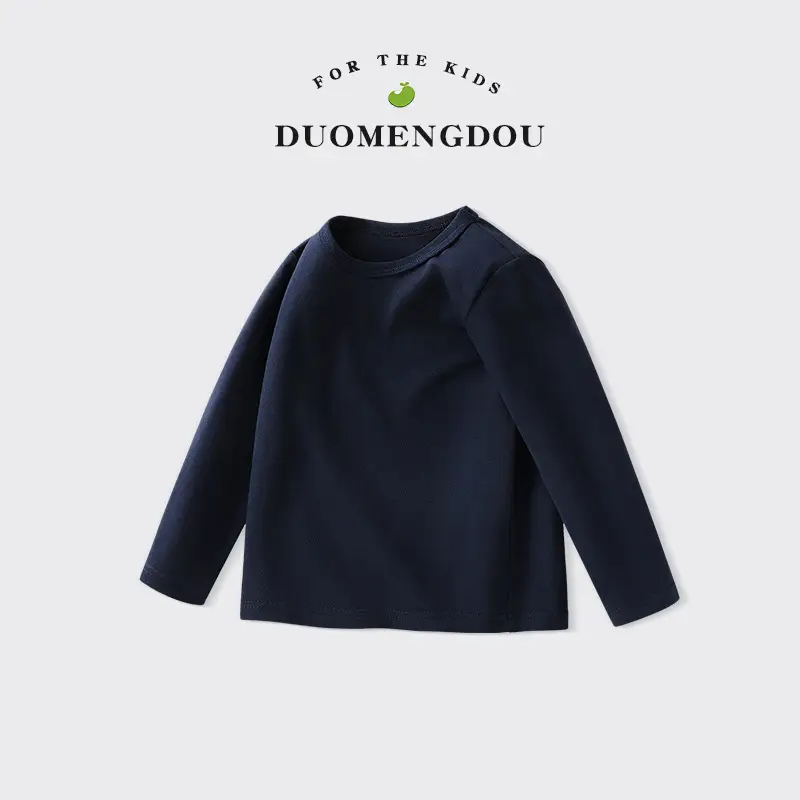 Duomengdou Kids Boys Cotton Long Sleeve T-Shirt White - Image 4