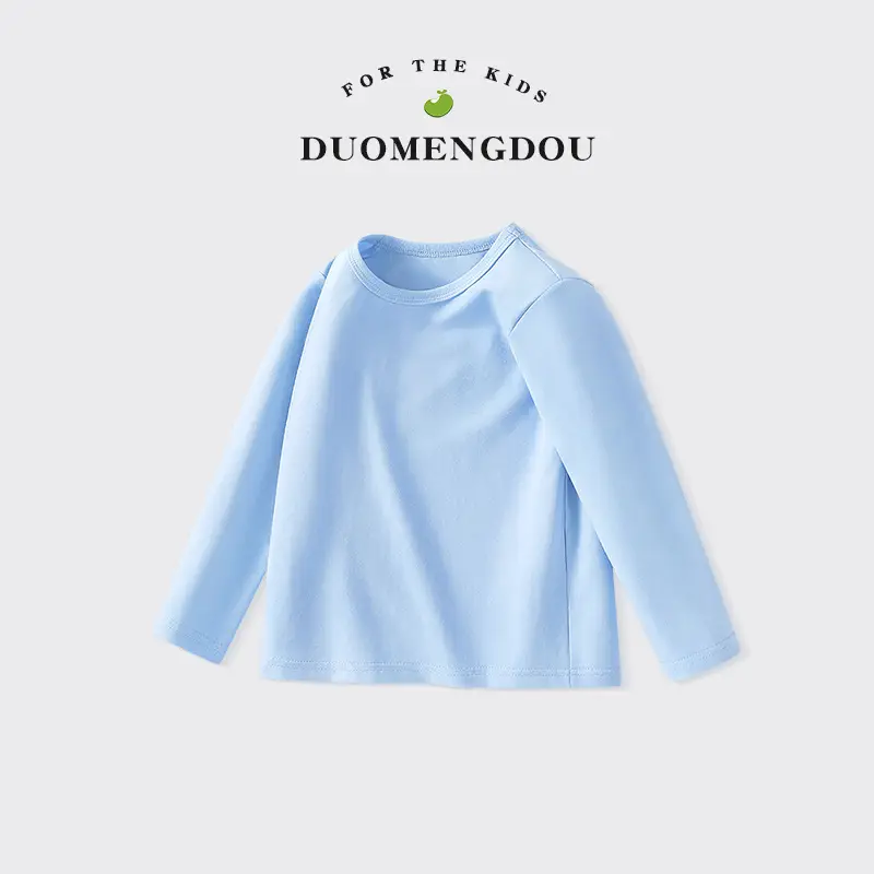 Duomengdou Kids Boys Cotton Long Sleeve T-Shirt White - Image 5