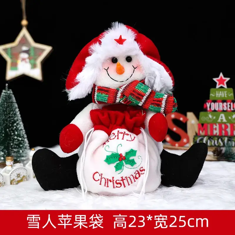 Christmas Apple Bag with Faux Fur Handle - Image 4