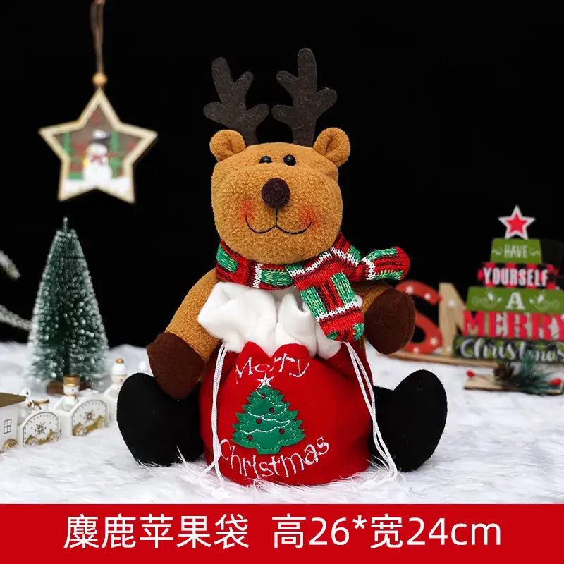 Christmas Apple Bag with Faux Fur Handle - Image 5