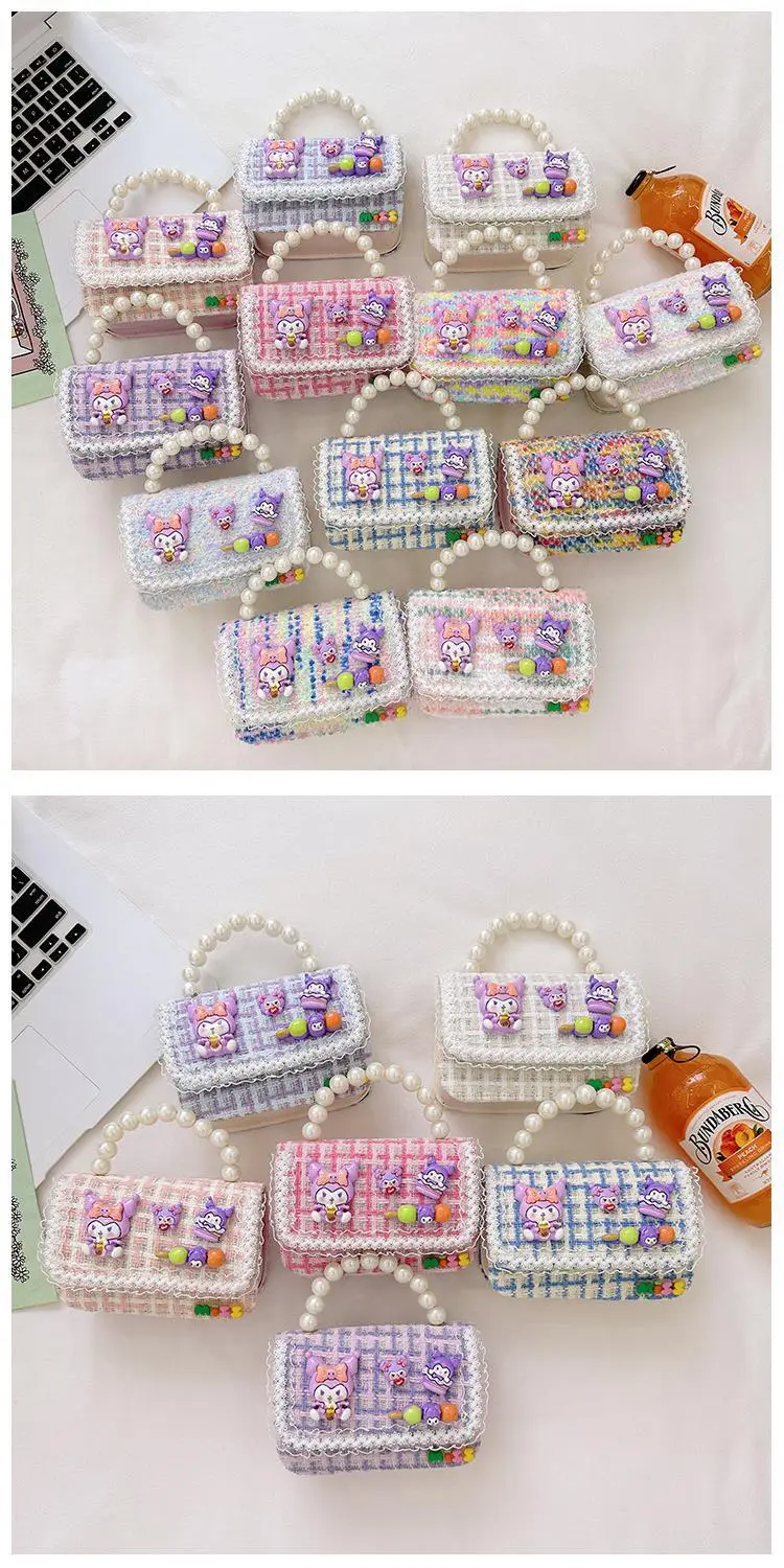 Girls Cartoon Pearl Shoulder Bag with Chain — feature 12