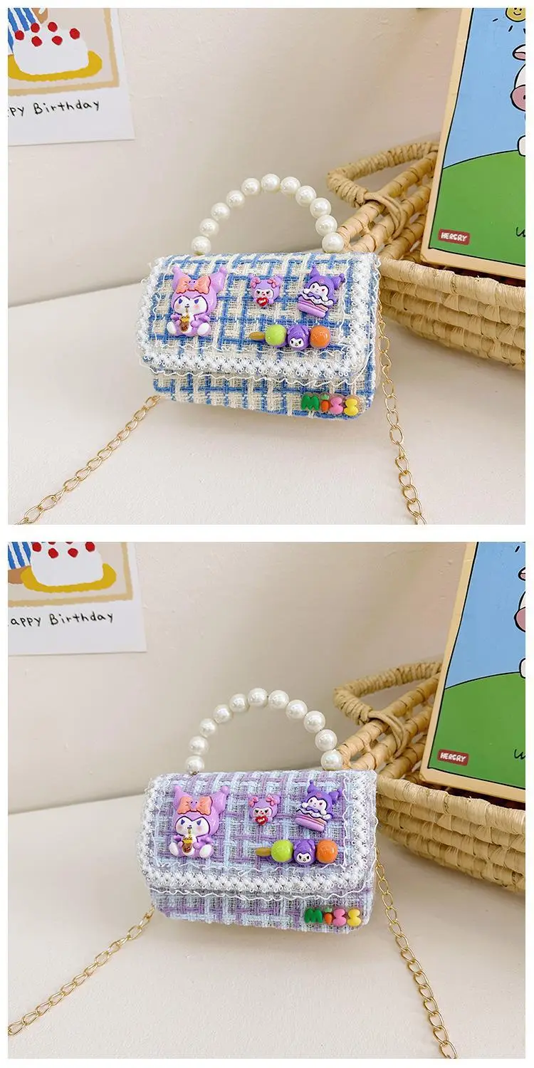 Girls Cartoon Pearl Shoulder Bag with Chain — feature 14